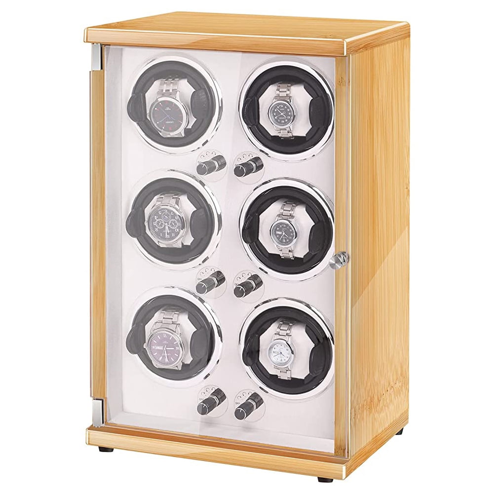 JQUEEN Automatic Watch Winders, LED Watch Winder Box with Quiet Motor for Automatic Watches