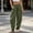 Army Green, variant on Women’s Pre-Shrunk Linen-Look Loose Fit Harem Pants Elastic Waist Casual Ankle Trousers with Side Pockets