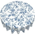 thumbnail image 2 of Navy Blue Vintage Floral Round Tablecloth 70 Inch Chinoiserie Flower Table Cloth Spring Summer Holiday Table Covers Polyester Indoor Outdoor Farmhouse Tablecloth for Kitchen Dining Party Picnic, 2 of 6