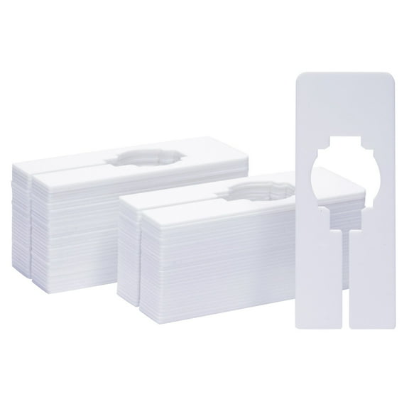 60 Pack Plastic Closet Dividers for Hanging Clothes, Blank White Tags for Department Stores, Clothing Rack Size Separator Hangers for Boutiques, Warehouses 5 x 2 inches