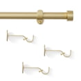 thumbnail image 5 of Threadmade Serena Single Curtain Rod with Contemporary Cap Finial, Soft Gold - 32"W x 78"L, 5 of 6