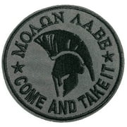 Molon labe "Come and Take Them" - 3.5" Embroidered Patch DIY Iron-On or Sew-On Decorative Embroidery Patches - King Leonidas I & Xerxes I - Spartans Greeks - Badge Emblem - Novelty Applique