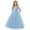 Blue, variant on URMAGIC 5-16Y Child Girls Vintage Floral Lace 3/4 Sleeve Wedding Dress Teen Girl Tulle Floor Length Vintage Gown Dress