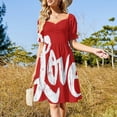 thumbnail image 3 of Hippie Love Lettering - Calligraphie Moderne Vieillie pour la Saint-Valentin - Robe Sans Manches Rouge et Blanche Vêtements d'Été pour Femmes 2024, 3 of 5