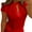 Red-23, variant on Mittory Women's Casual Cut Out Cap Sleeve Notch V Neck Shirts Lace Trim Solid Blouse Tops
