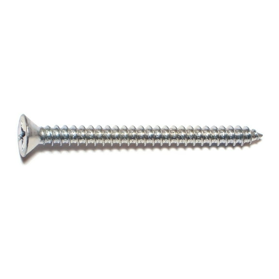 #14 x 3" Zinc Plated Steel Phillips Flat Head Sheet Metal Screws SMSFLS-257