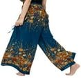 thumbnail image 2 of Femmes Boho Beach Pants Femme Taille Haute Décontracté Évasé Jambe Large Droite Impression Pantalon de Plage, 2 of 6