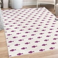thumbnail image 1 of Ocean Decorative Rug, Hand Drawn Nautical Sketchy Sea Life Fish Whales Dolphins Artwork, Quality Carpet for Bedroom Dorm and Living Room, 6 Sizes, Plum White, by Ambesonne, 1 of 4
