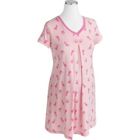 Maternity V-Neck Print Nursing Gown