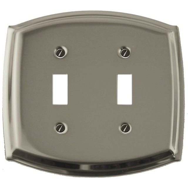 Atron Electro Industries Colonial Satin Nickel Double Toggle Wall Plate