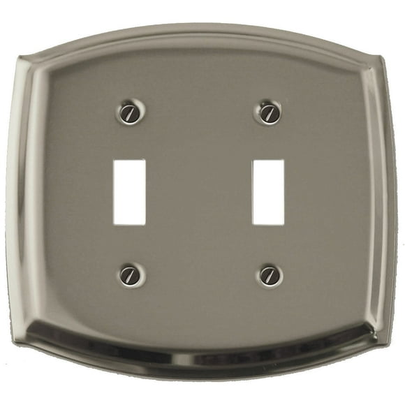 Atron Electro Industries Colonial Satin Nickel Double Toggle Wall Plate