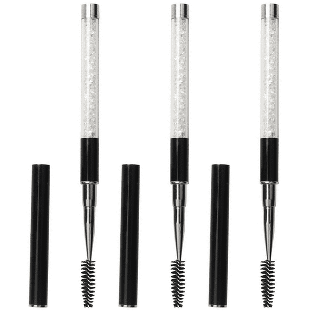Cepillo para pestañas, cepillo para pestañas, rodillo para pestañas, aplicador de cepillo para cejas, viaje con capucha Adepaton Mascara de Pestañas