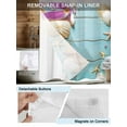 thumbnail image 3 of No Hook Cloth Fabric Shower Curtain with Snap in Liner, Ocean Coastal Waterproof Shower Curtains Set with See Through Top Window, Blue Wooden Grain Starfish Seashells Floral Bath Curtains 36"x72", 3 of 6