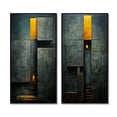 thumbnail image 2 of Designart "Indigo Stairway Minimal Grace II" Modern Geometric Framed Wall Art Set Of 2 - Modern Gold Framed Wall Art Set Of 2, 2 of 6