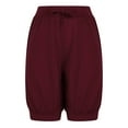 thumbnail image 4 of MIUOWANP Women's Casual Shorts Breathable Quick-Drying Relaxed Fit Shorts Solid Color Drawstring Elastic Waist Half Pants Size XL(10)Wine, 4 of 6