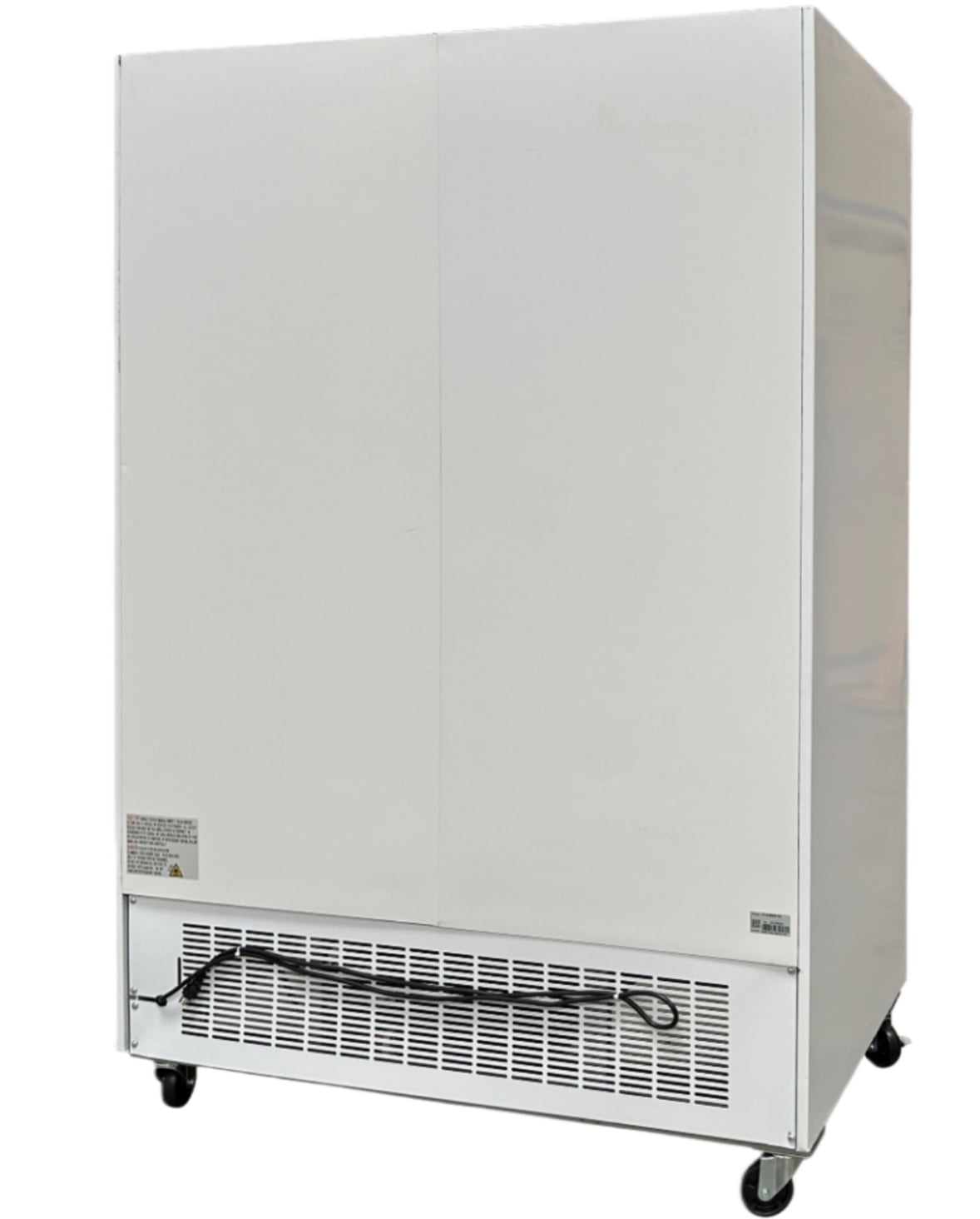Commercial Reach in Refrigerator, 53" x 33" x 84", 45 Cubic Ft, 2 Glass Door, White Stainless Steel exterior, NSF Certified