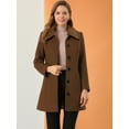 thumbnail image 4 of INSPIRE CHIC Manteau Mi-Long Décontracté pour Femme à Col en Fausse Fourrure, à Simple Boutonnage, 4 of 6