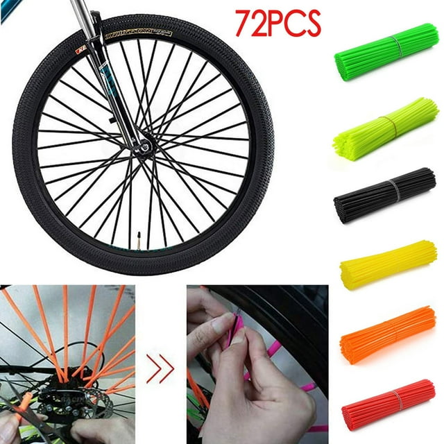 Hot Discounts,Bicycle Spoke Wraps Road Bike Colorful Wheel Decoration 72 Pcs,PENDANE,Black