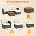 thumbnail image 3 of Gymax Ensemble de Conversation en Osier de 5 Pcs Ensemble de Chaises en Rotin pour Patio et Table Basse pour Véranda, 3 of 6