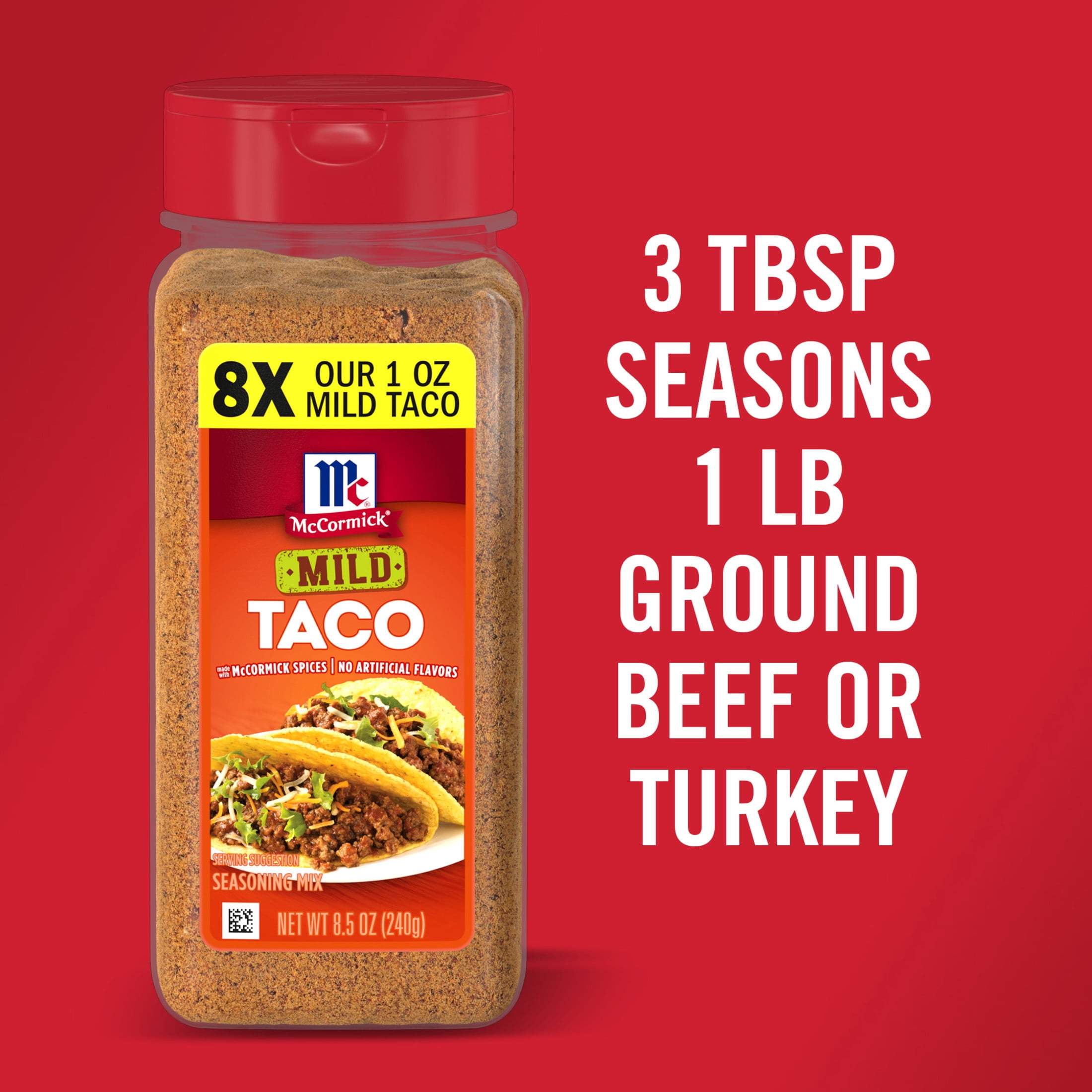 (6 pack) McCormick Mild Taco Seasoning Mix, 8.5 oz Bottle