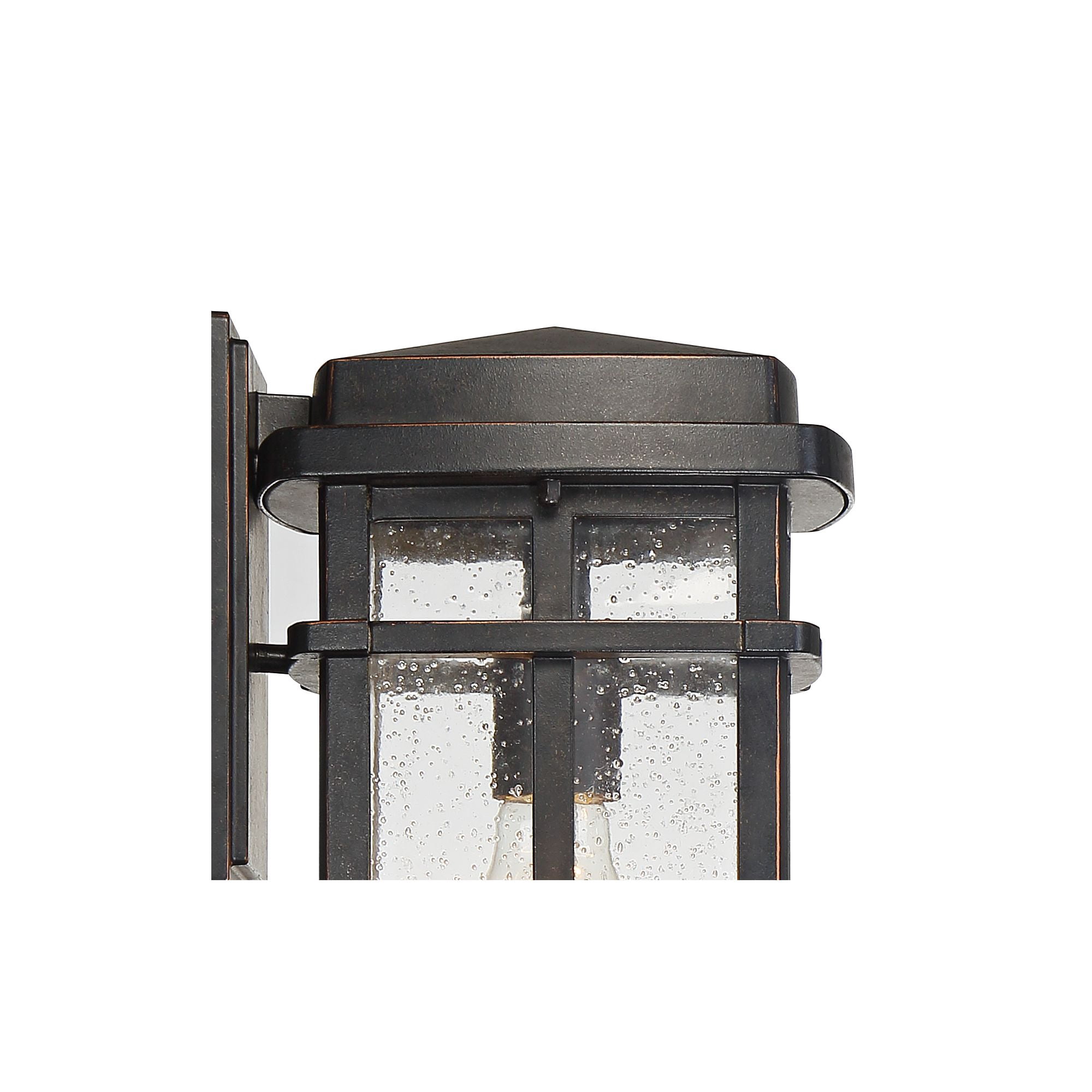 John Timberland Neri Mission Industrial Outdoor Wall Light Fixtures Set of 2 Oil Rubbed Bronze 12 1/2" Clear Seedy Glass for Exterior
