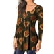 thumbnail image 5 of Camiseta de moda sexy informal para mujer, blusa estampada de manga larga con cuello redondo y fruncido Pompotops FGAJ6987, 5 of 6
