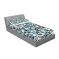thumbnail image 3 of Ambesonne Nautical Fitted Sheet & Pillow Sham Set, Ocean Waves Pattern, Full, Blue and White, 3 of 3