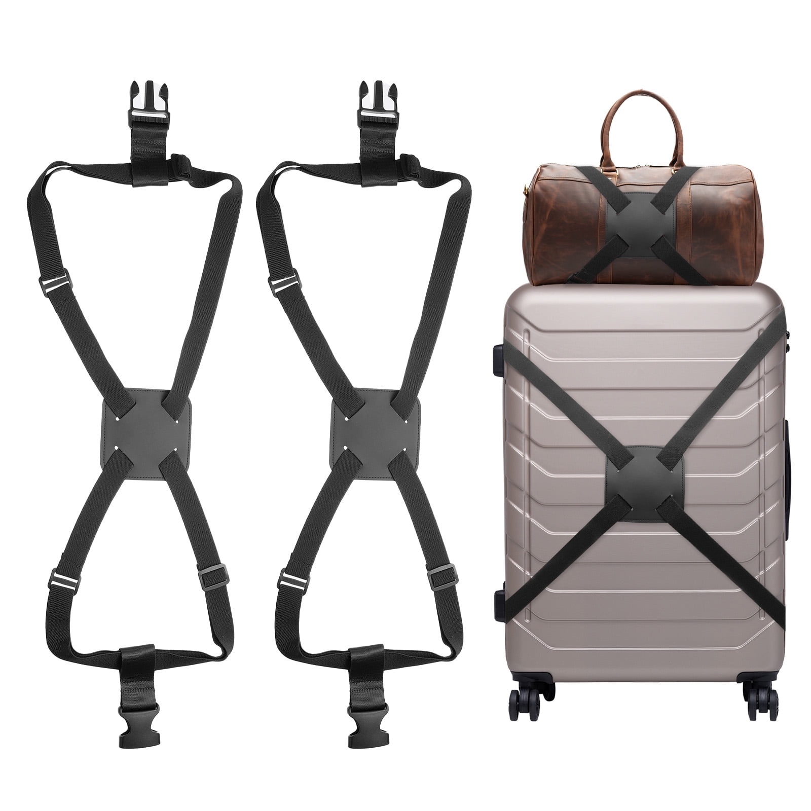 1-Pack Add A Bag Luggage Strap, Adjustable Suitcase Belt, Carry
