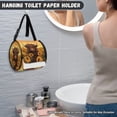 thumbnail image 2 of SEANATIVE Sunflower Round Tissue Holder Highland Cow Round Paper Towel Storage Bag with Adjustable Strap Portable Hanging Paper Holder for Camping Roll Paper Case Cover Home Decor, 2 of 7