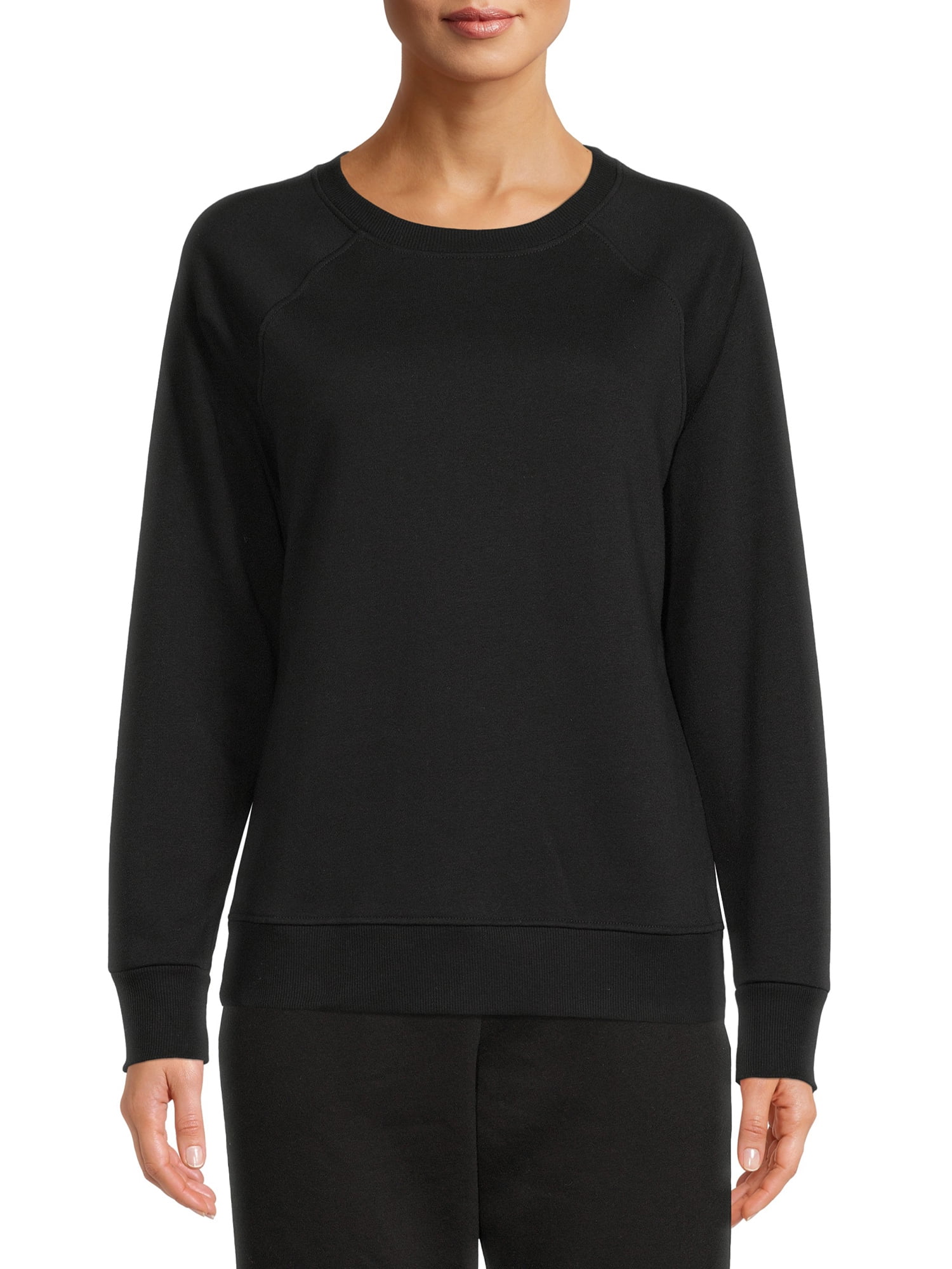 Time and Tru Time & Tru Women's Raglan Fleece Crewneck Sweatshirt
