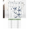 thumbnail image 6 of No Hook Shower Curtains with Snap in Liner, Navy Blue Starfish Coastal Waterproof Fabric Shower Curtain, Nautical Summer Beach Ocean Double Layers & See-Through Top Window Bathroom Curtains 72''x72'', 6 of 6