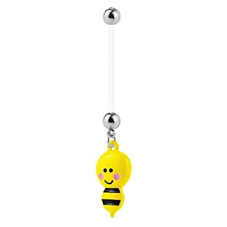 Bodyj4you Pregnancy Belly Ring Bee 14g Maternity Bodyj4you Pregnancy Belly Ring Bee 14g Maternity Flexible Bar