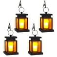 thumbnail image 2 of 4 Pack Solar Hanging Lantern Outdoor,Waterproof Solar Lights with LED Flickering Flameless Candle Warm White for Garden,Patio , Lawn, Deck , Umbrella, Tent, Tree,Yard,Driveway, 2 of 10