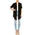thumbnail image 5 of Women's Short Sleeve Asymmetrical Hem Solid Cardigan, 5 of 7