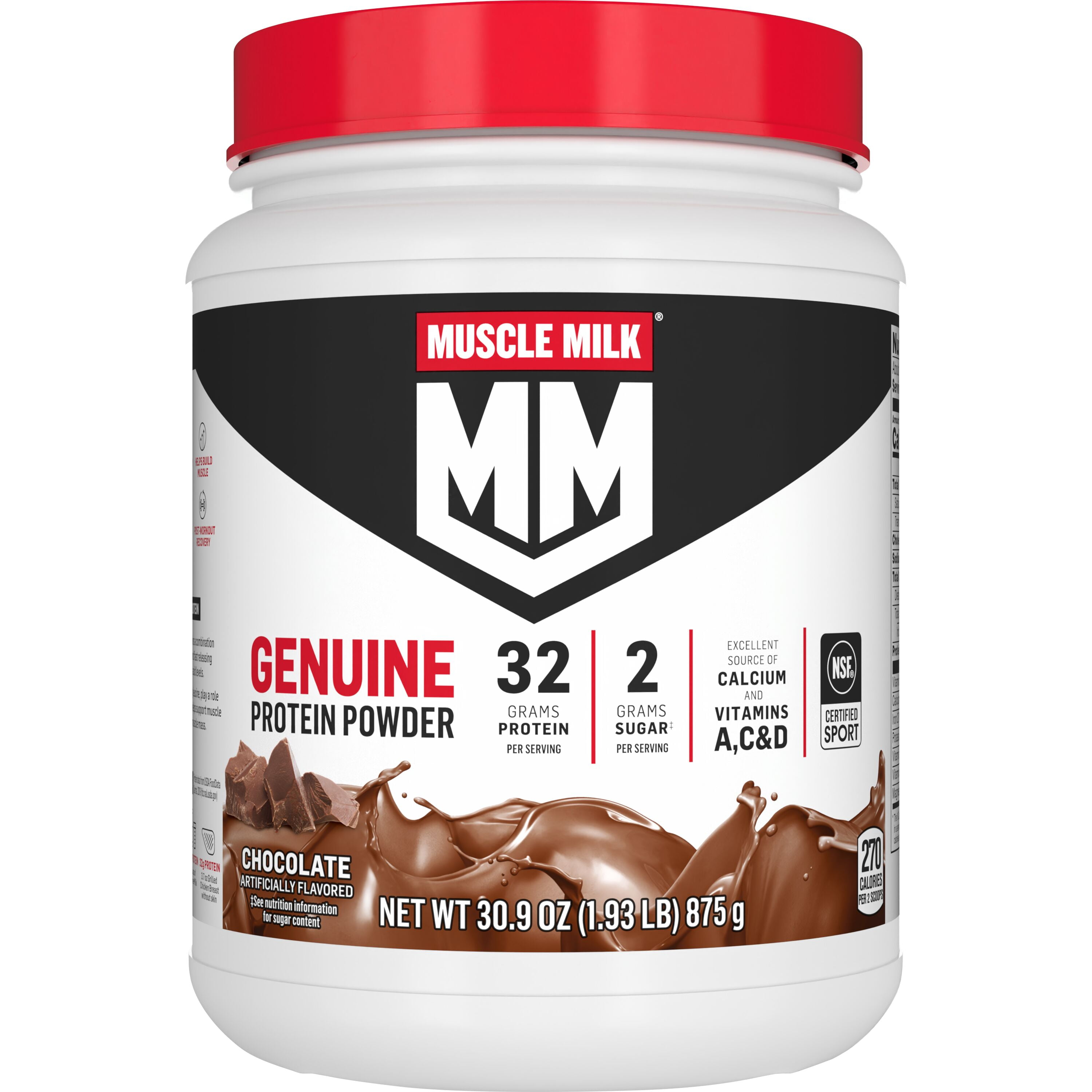 Muscle Milk Genuine Protein Powder, Chocolate, 4.94 Pound Canister