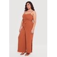 thumbnail image 2 of Women's Plus Size Wide Leg Cami Jumpsuit with Tie Waist Belt, 2 of 3
