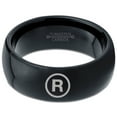 thumbnail image 2 of Tungsten Registered Trademark Symbol Band Ring 8mm Men Women Comfort Fit Black Dome Polished, 2 of 4
