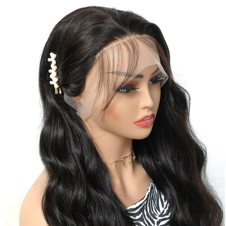 YYCHER Hair Styling Wigs, Wigs Hair Wig Human Hair Glueless Lace Front Wig  style Brazilian Hair Straight kinky Straight Natural Black Wig 130% Density  with Baby Hair Natural Hairline African American 