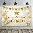 thumbnail image 3 of Congrats Grad Graduation Backdrop Golden White Balloon Gift Congratulations Class of 2025 Student Graduate Prom Party Decorations Background Celebration Birthday Banner Photo Booth, 3 of 9