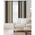 thumbnail image 2 of Black Orange Green Striped Blackout Curtains for Bedroom Living Room Darkening Curtains 54 Inch Long Farmhouse Modern Stripes Art Short Curtain for Small Window Treatment Grommet Drapes 42"x54"x2, 2 of 9