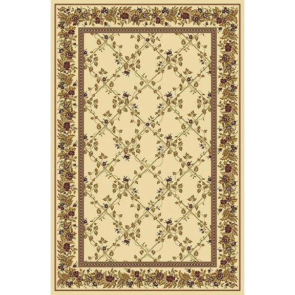 Radici Usa Noble Area Rug 1427 Ivory Floral Country 2' 2" x 8' Rectangle