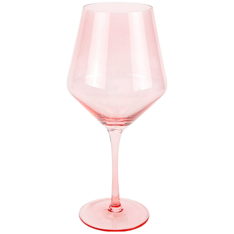 Just Feed Me by Jessie James Decker 4-Piece 22-Ounce Stemmed Wine Glass Set, Dusty Rose