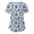 thumbnail image 6 of WAGUTH Women's Trendy Casual Print Maternity Tops Short Sleeve Double Layer Stretch Nursing Shirts Breastfeeding Tunic Blouses for Moms,Blue,M, 6 of 8