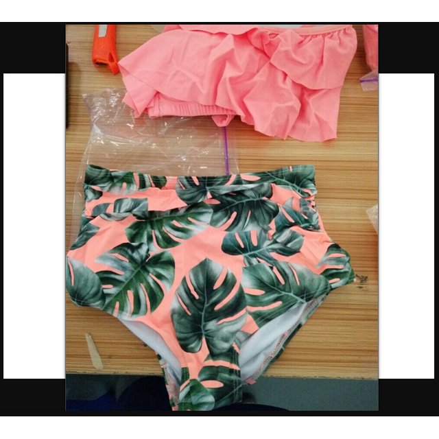 Summer Mother Daughter Family Matching Ruffle High Waist Bikini Swimsuit Bathing wear