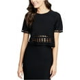 thumbnail image 2 of Rachel Roy Blusa con parte superior recortada de triÃ¡ngulos y rectÃ¡ngulos para mujer, negro, mediano Rachel Roy parte superior de la cosecha, 2 of 2