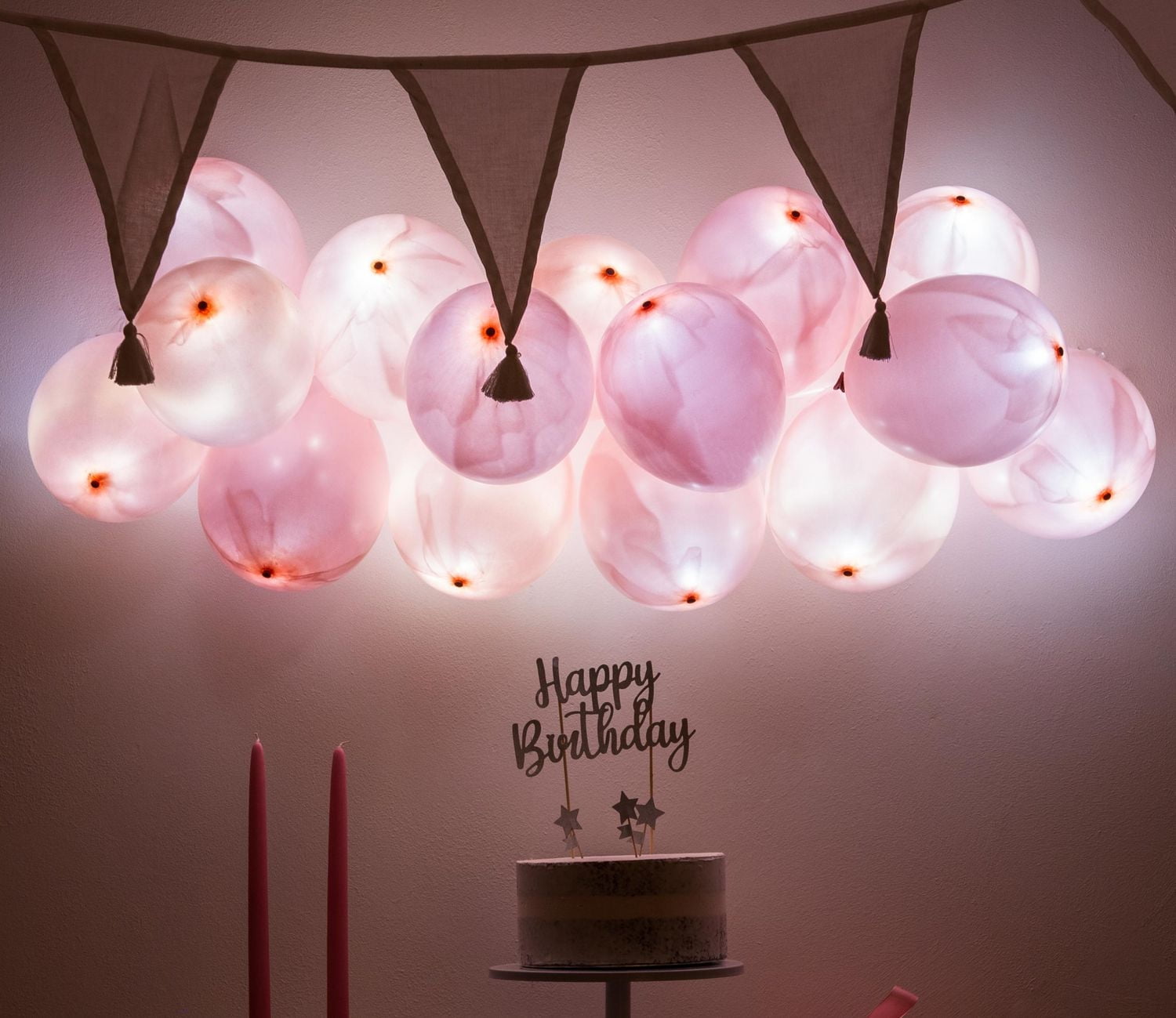 illooms Rose Gold Balloons 15Pk, Light up rose gold balloons