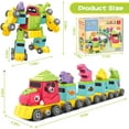 thumbnail image 3 of Niulife Transformer Dinosaur Toys for Kids, Building Blocks Train Set Educational Toys Christmas Birthday Gifts for Kids Boys Girls 3 4 5 6 7 Years Old, 3 of 7