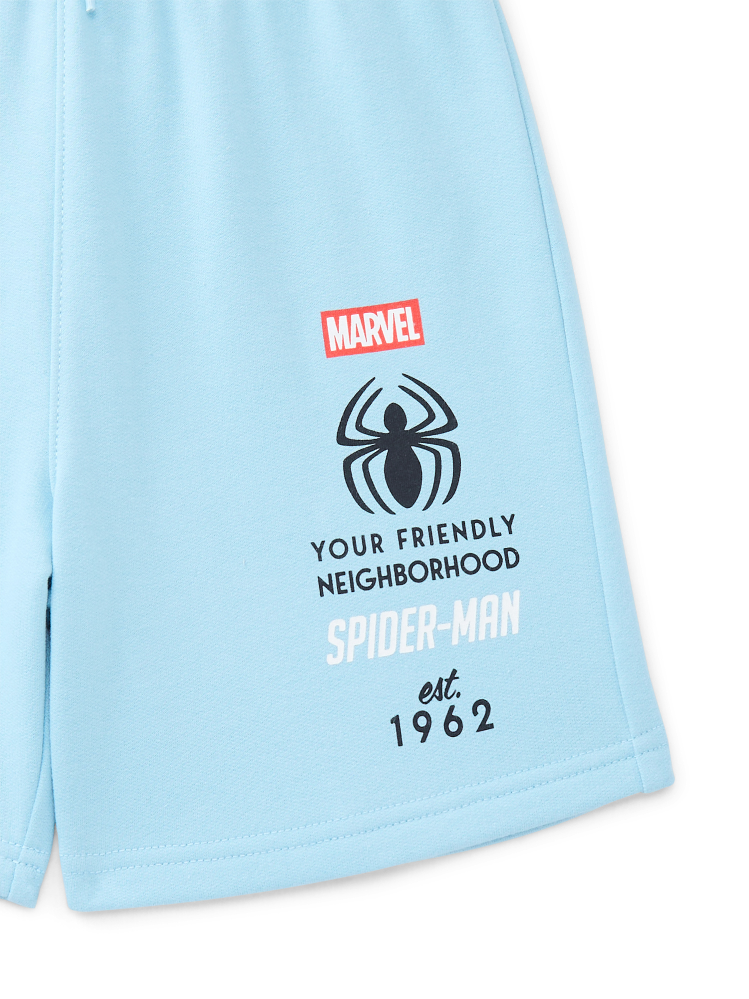 Marvel Spiderman Little Boys and Big Boys Short Sleeve Hoodie & Shorts 2pc Set, Sizes 4-16