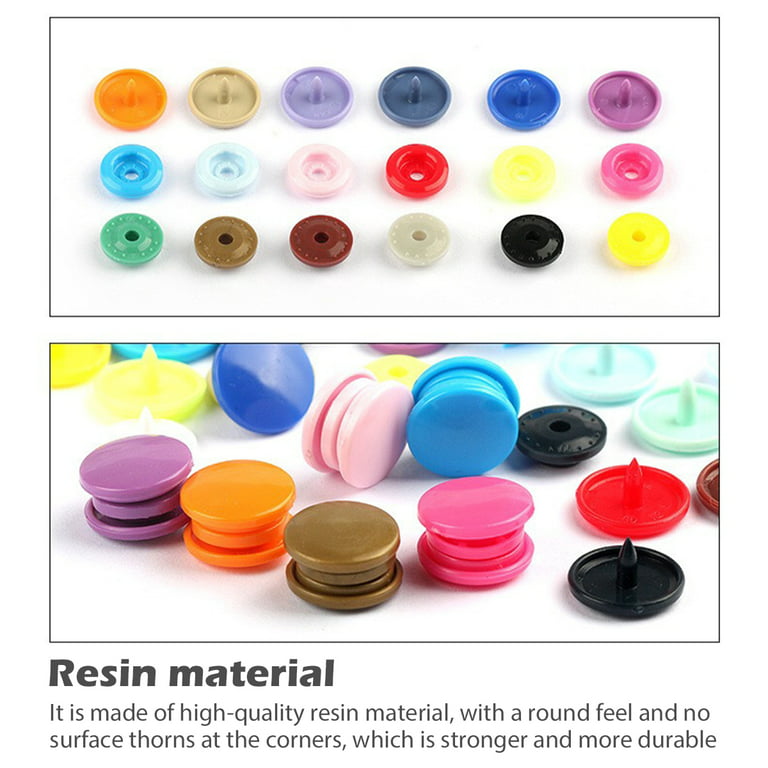 Renashed 300sets T5 Sewing Snaps Fasteners Kit with Press Pliers Tool, Plastic Metal No-Sew Snap Buttons Rainbow Colors for Clothes, Wallets, Bibs, Rain Coat