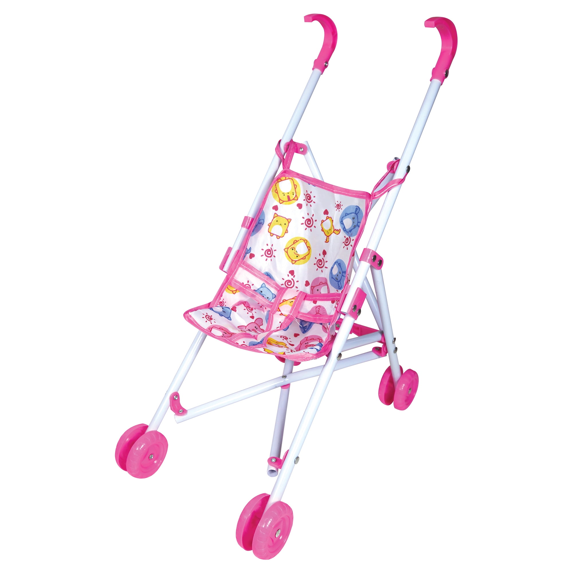 Lissi: 10" Baby Doll & Umbrella Stroller Set - Pink, White, Animal - Travel Playset, Foldable & Lightweight Design, Toy, Kids & Toddlers Ages 2+
